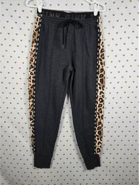 Victorias Secret PINK Leopard Cheetah Stripe Sweats Joggers Tapered Sweatpants S